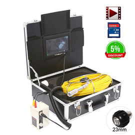 40m DVR Fiber Glass Cable Waterproof Industrial Sewer Pipe Pipeline Inspection Underwater Camera 12Pcs Leds with 7