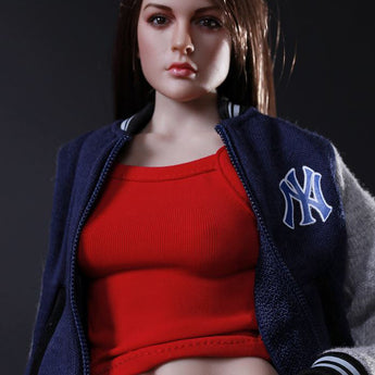1/6 Scale Female Leisure Baseball Clothes Jacket Jeans Set Sport Pants Suit Blue Fire Girl Toys 12