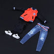 1/6 Scale Female Leisure Baseball Clothes Jacket Jeans Set Sport Pants Suit Blue Fire Girl Toys 12"Action Figures Doll TOYS GIFT