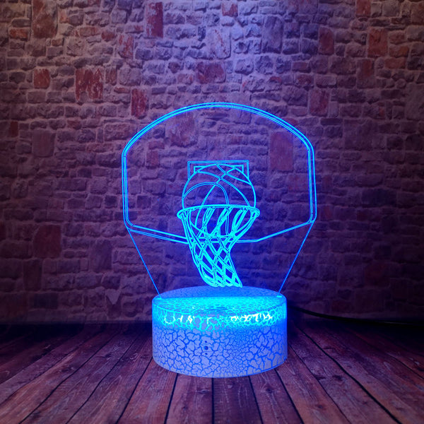 Flash 3D Illusion LED Desk Nightlight Colorful Changing Light Model Basketball Sport Light-up Toys Holiday gift