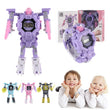 Cartoon Transformation Wristwatch Toy Creative Electronic Robot Watch For Boy Girl Children Deform Robot Sport Watch Toy Gift