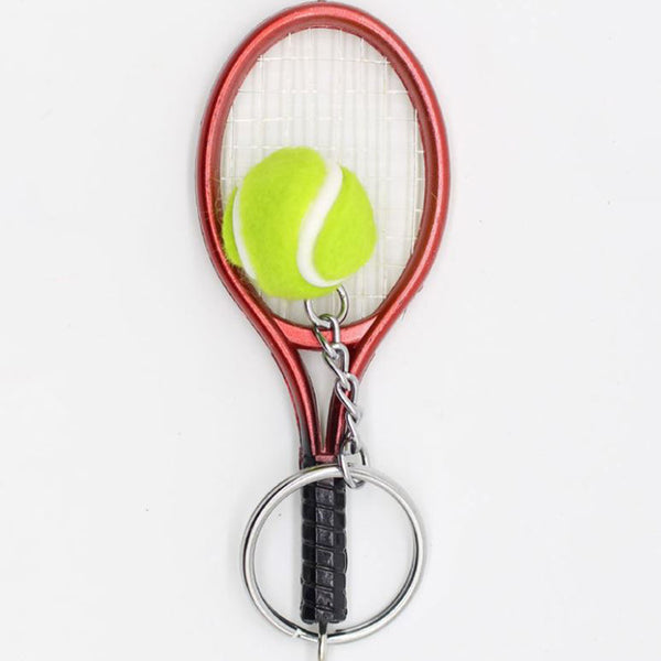 Mini DIY Tennis Racket Keychain Cute Sport Keychain 6 color Pendant Keyring Sports Key Chain Sports Model Toy Gifts