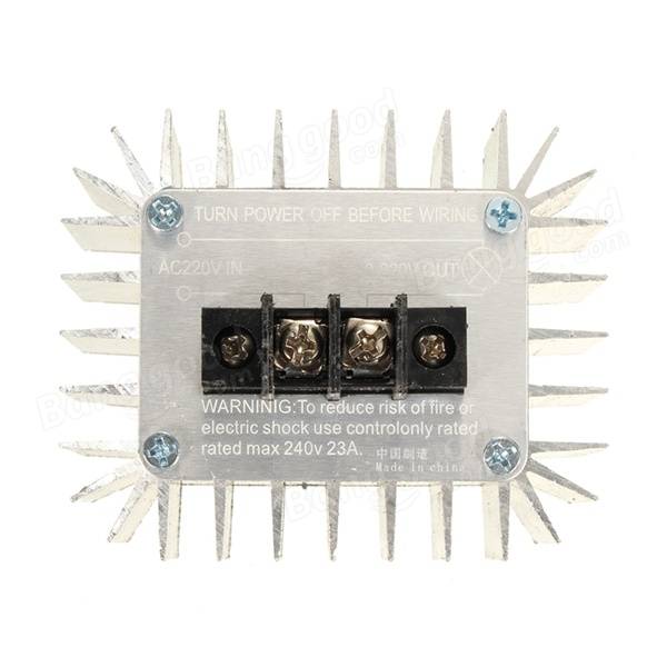 High Power Electronic Voltage Regulator Switch 5000W AC 220V Regulator SCR Dimming Thermostat Aluminum Alloy Cooling