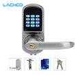LACHCO Electronic Door Lock Password, 2 Cards, 2 Keys Smart Digital Keypad Lock Keyless Intelligent Entry Satin Nickel L16071BS